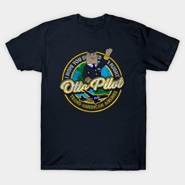 Otto Pilot Airplane Pilot Worn Out T-Shirt by Alema Art